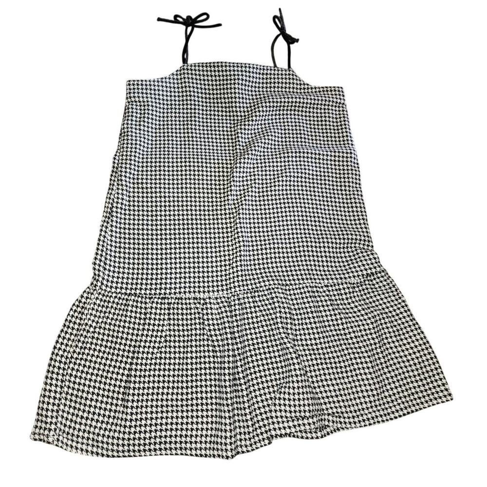Old Navy Houndstooth Drop waist Tank Dress Ruffle Hem Size XXL